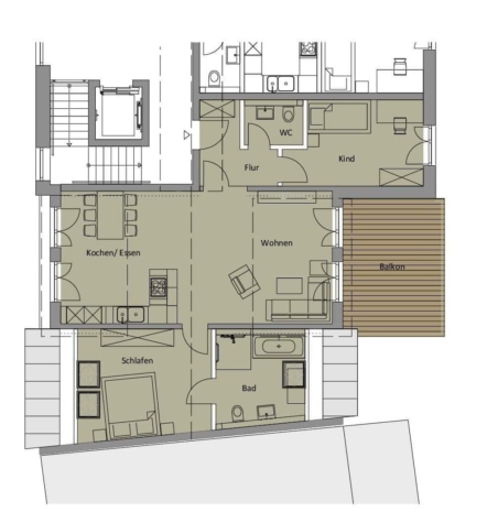 NEUBAU – kleine Wohnanlage in Hof/Krötenbruck – K6 Südresidenz – Wohnung DG ca. 92 m², 95032 Hof, Dachgeschosswohnung