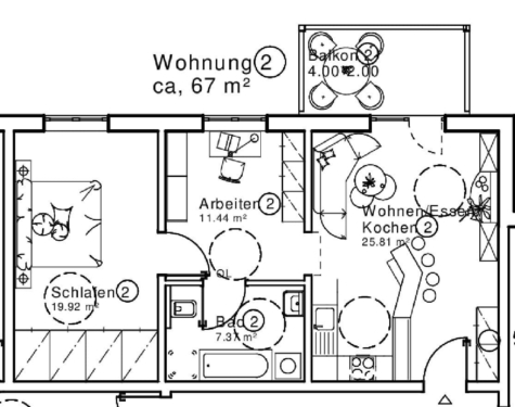 Neubau-Erstbezug im WIRSBERGQUARTIER: 3-Zimmer-Erdgeschosswohnung (ca. 67 m² Wohnfl.) mit Balkon, PKW-Stellplatz, Kellerabteil & Aufzug, 95339 Wirsberg, Erdgeschosswohnung