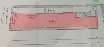 Grundriss - Modern & zeitlos: Kleine Ladeneinheit in der Hofer Ludwigstraße (ca. 41 m²) – gute Werbemöglichkeiten